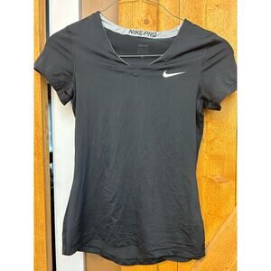 Nike Pro Women's Medium Black V Neck Top GUC Shirt